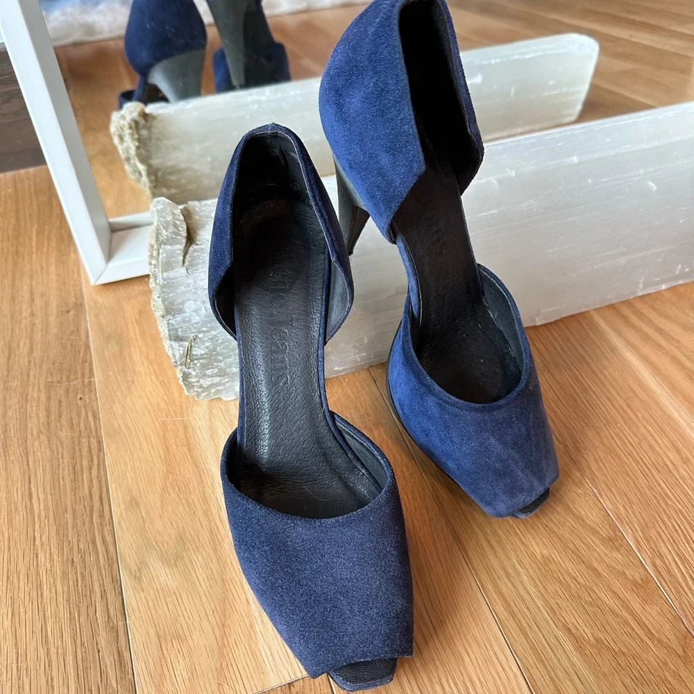 Acne Studios Blue and Grey Suede d’Orsay Pumps, size 8, GUC - Picture 3 of 9